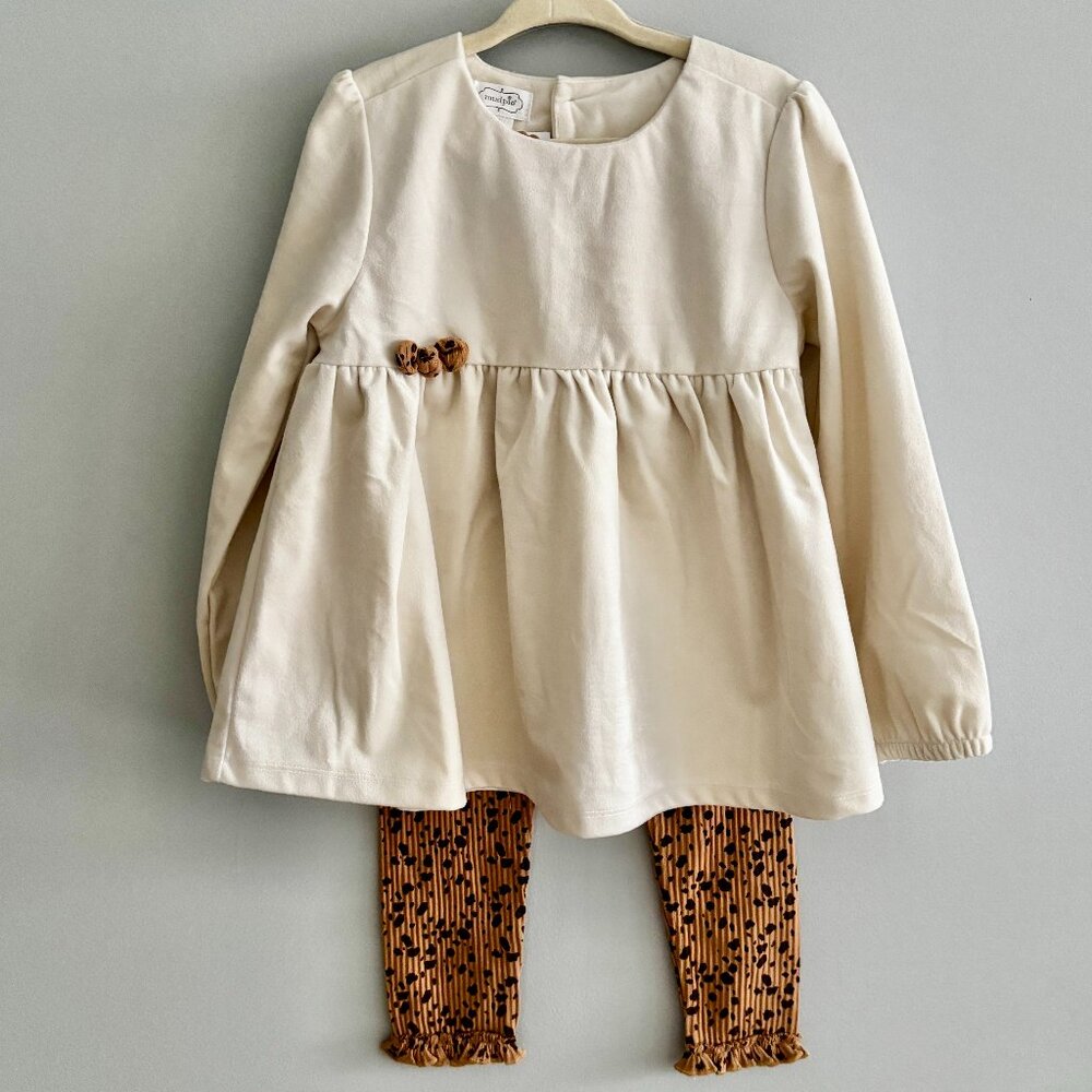 Mud Pie Velvet Fawn Tunic and Legging Set NWT 4T